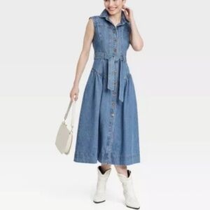COPY - Sleeveless Denim Midi Dress